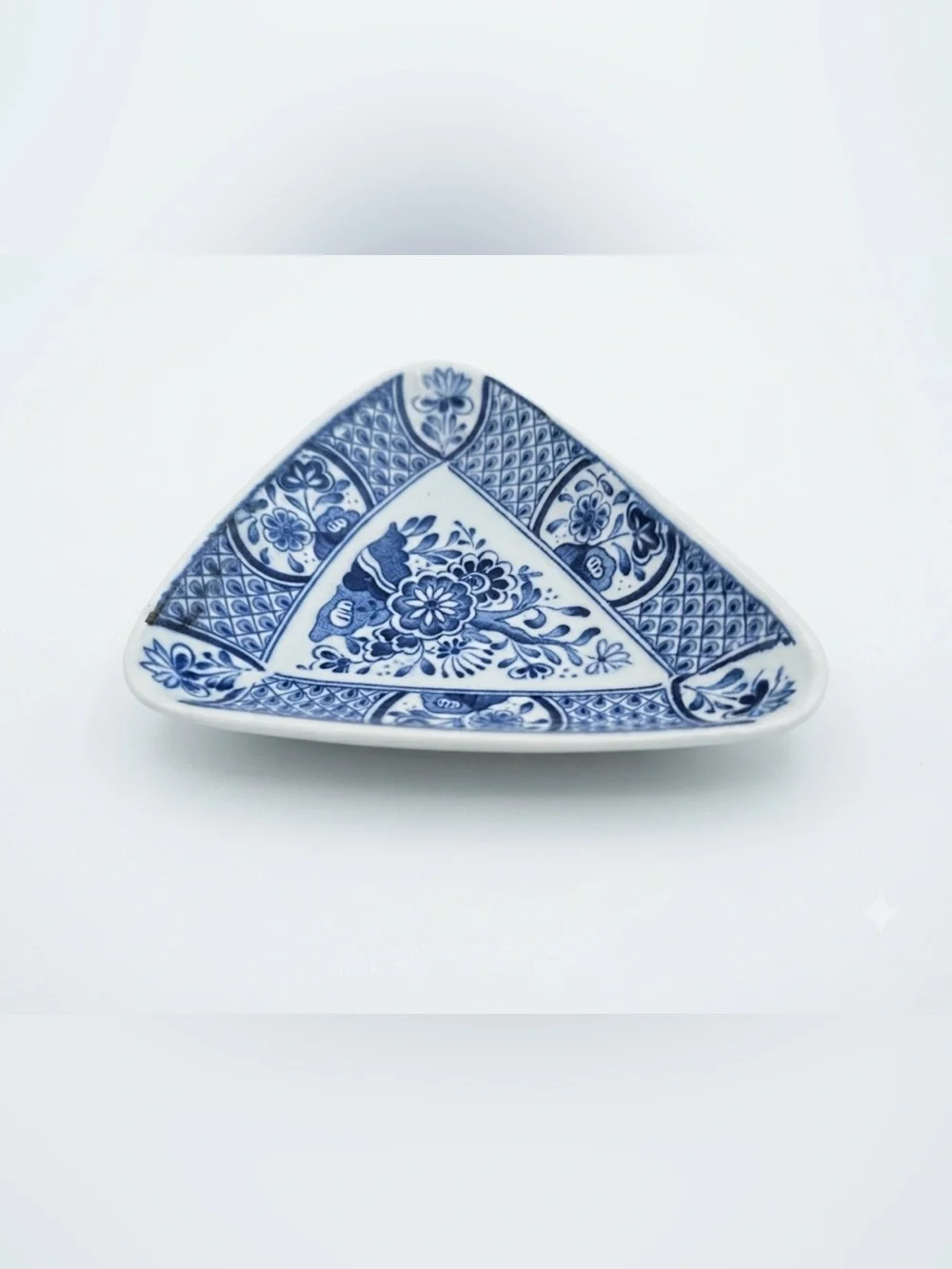 Vintage Petrus Regout Delft Maastricht Triangular Dishes - Set of 2